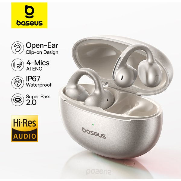 Baseus MC1 Pro Clip d'oreille écouteurs sans fil Bluetooth 6.0 haute résolution Ultra ouvert écouteurs boucles d'oreilles 4 micro ENC Clip sur écouteurs casque