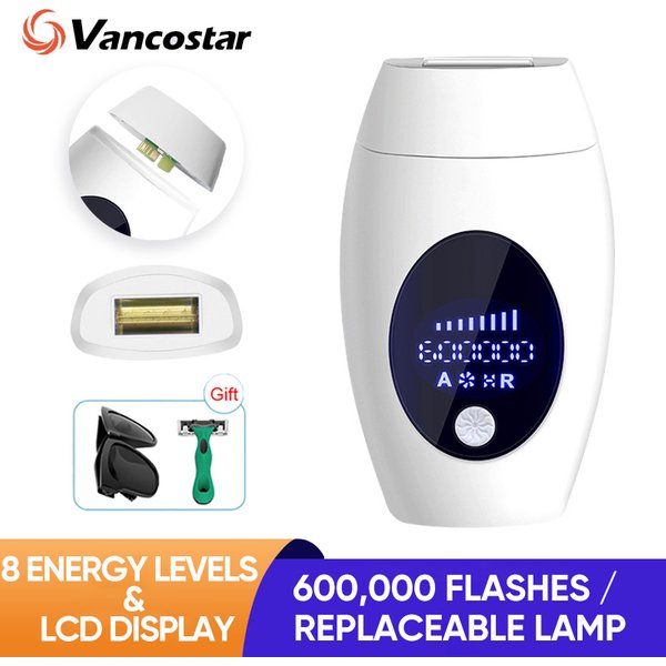Vancostar LCD Laser Hair Removal 1200000 Flash Replaceable Lamp Body Shaver IPL Epilator for Women Trimmer