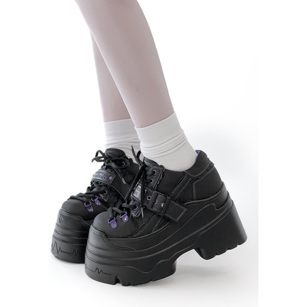Guilty Cage – chaussures Lolita originales pour filles, chaussures à gâteau éponge Y2k Punk à semelles épaisses, chaussures simples à bouche profonde