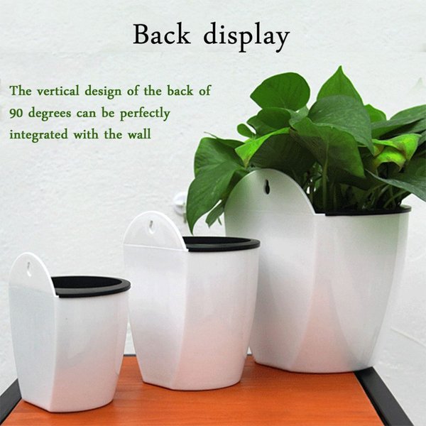 Pot de fleurs mural automatique absorbant l'eau, Pot de fleurs en plastique, aneth vert succulent, petite plante verte