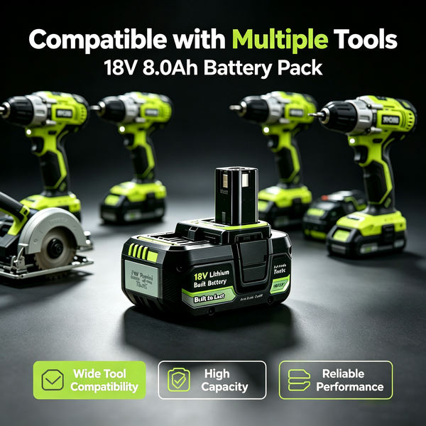 18V Li-Ion 6Ah/8Ah Akku für RYOBI One+ (P108/P107/P104) Kompatibel mit RB18L50/RB18L20 EU/UK/USA Lagerbestand