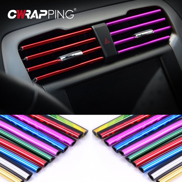 Car Air Conditioner Vent Outlet Trim 10pcs Car Trim Strip Auto Interior DIY U Shape PVC Side Air Vents Strip Car Interior Trim