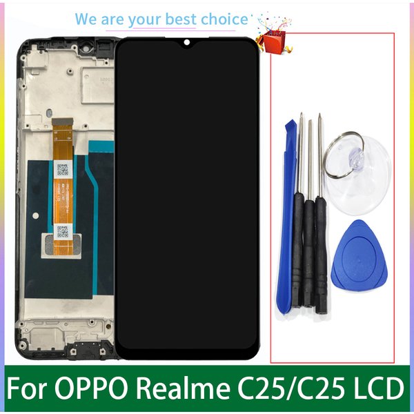 6.5" Original Lcd Display For OPPO Realme C25 C25S Touch Screen With Frame Digitizer Assembly Replacement Parts RMX3193 RMX3191