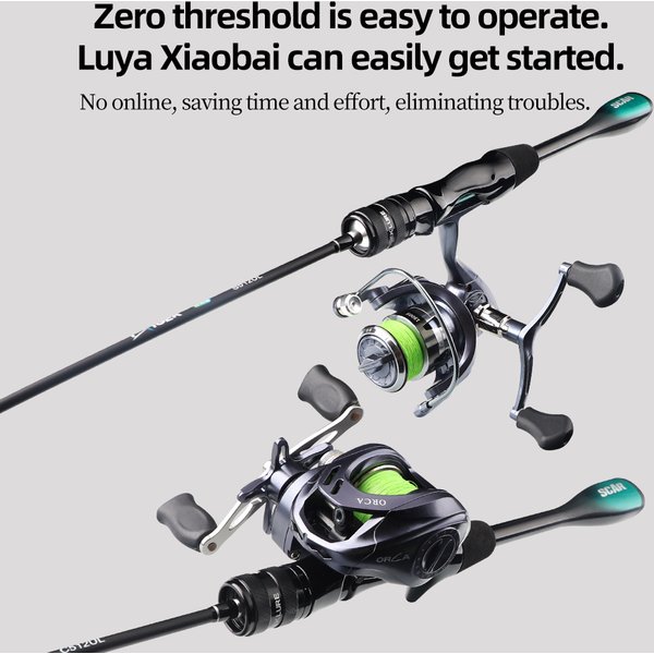 FISHINGFANS ORCA ultraléger UL pointe solide poignée conique coffre LAKE RIVER rotation côtelée tige de pêche
