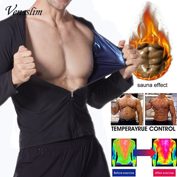 Vensslim Sauna Sweat Suit Entraînement Compression Shapewear Gym Body Shaper Minceur Fermeture Éclair Manches Longues Taille Formateur Vestes