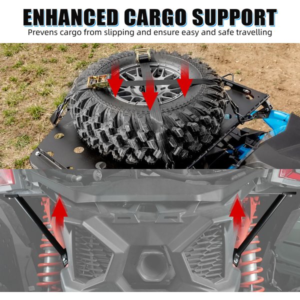 NICECNC Heckgepäckträger- und Ladeflächenträger-Kit für Can-Am Maverick X3 4x4 Turbo DPS 2017-2020, passend für Can Am Maverick X3 4x4 XRC Turbo DPS 2018 2020-2021, matt pulverbeschichtetes