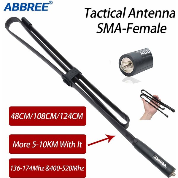 ABBREE CS Taktische Antenne SMA-Weibliche Dual Band VHF UHF 144/430Mhz Faltbare Für Walkie Talkie Baofeng UV-13 PRO UV-5R UV-82 888S