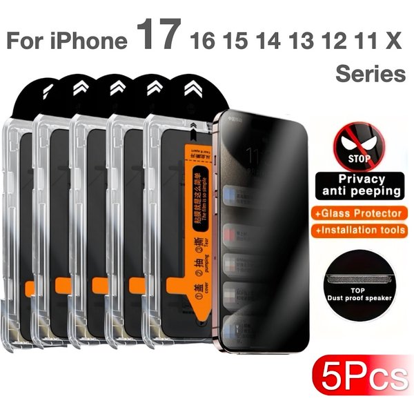 5Pcs Accessoire Pour Apple iPhone 16e 16 Pro Max 15 14 13 12 Mini 11 XS XR gehärtetem Glas Handy Screen Protector Film