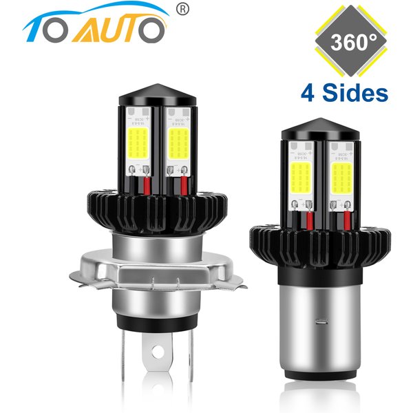 4000LM Moto phare LED BA20D H6 H4 ampoules salut Lo faisceau Moto LED Moto phare lampe 6000K blanc 12V