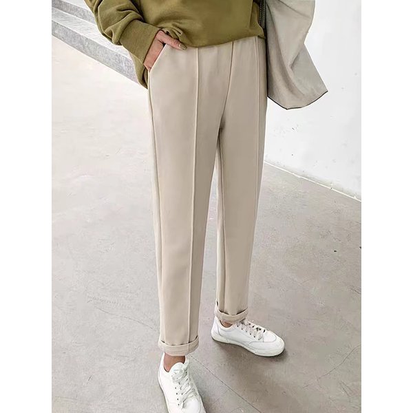 Woolen Pants Women's Harem Pencil Pants 2026 Autumn Winter High Waist Casual Pantalones Beige Black Office Lady Women Trousers