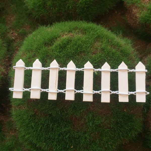 Mini bois Simulation créative petite clôture maison jardin bricolage décoration paysage fée jardin Figurines Miniatures accès