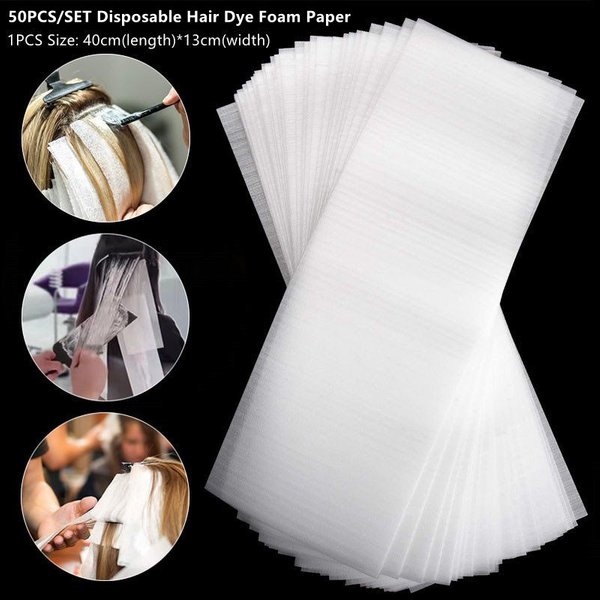 Papier mousse jetable pour teinture capillaire, 50 pièces/ensemble, bandes de mise en évidence professionnelles pour coloration des cheveux, outils