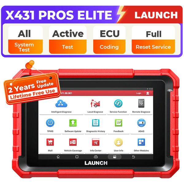 LAUNCH X431 PROS ELITE Auto-Diagnosegerät Professionelles OBD2-Diagnose-Auto-Werkzeug Scan Autoscanner 2 Jahre Kostenlose Updates