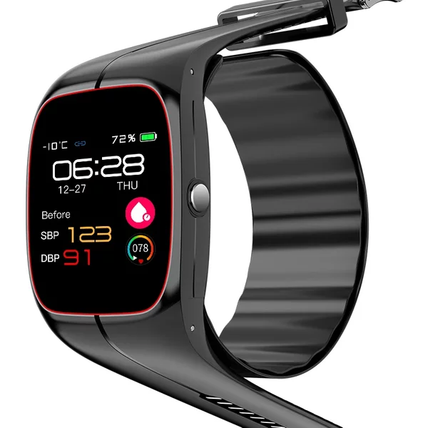 Nouvelle montre intelligente de pression artérielle de qualité médicale pour hommes, pompe à air airbag température corporelle ECG moniteur de fréquence cardiaque montre de santé pour personnes âgées