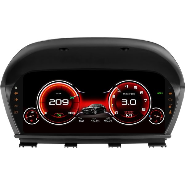 Hizpo Digitales Auto-Armaturenbrett für BMW 1er/2er Serie F20/F52/F22/F23/F44/F45 für BMW X1/X2 F48/F49/F39 LCD-Panel Tachometer Virtuelles Cockpit Instrumentencluster HD-Bildschirm 12,3 Zoll