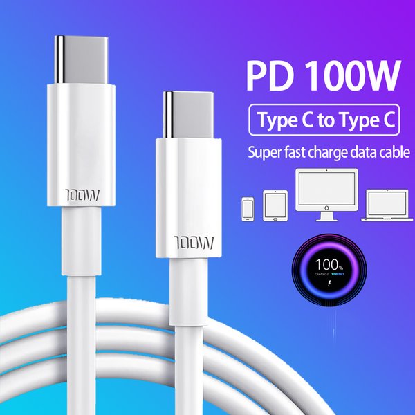 Câble de charge rapide USB C vers USB C 100W, pour Samsung Xiaomi Huawei OPPO, cordon de données de Type C pour MacBook Pro IPad Pro
