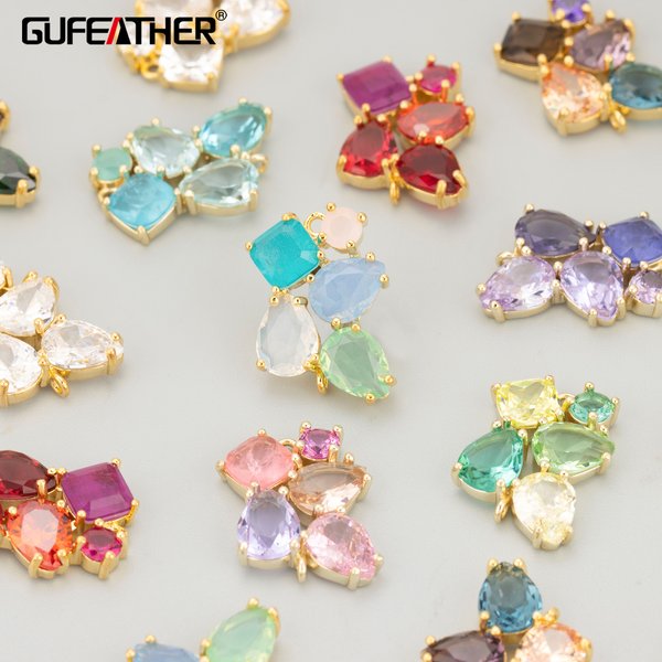 GUFEATHER, 2 Stück/Set, MI44, Schmuckzubehör, Kupfer, handgefertigt, Anhänger, Schmuckherstellung, DIY-Anhänger