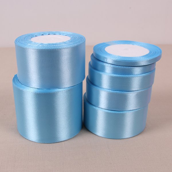 3/6/10/12/15/20/25/38/50/76MM Himmelblaue Satinbänder für Hochzeit, Weihnachten, Party, Dekorationen, DIY, Schleife, Basteln, Band, Karte, Geschenke, Verpackung