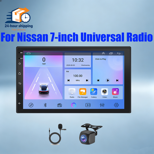 Auto-Multimedia-Headunit 2+32G für Nissan 7-Zoll Universal-Radio GPS-Navigation mit Carplay Android Auto WiFi FM SWC Split-Screen AHD Rückfahrkamera