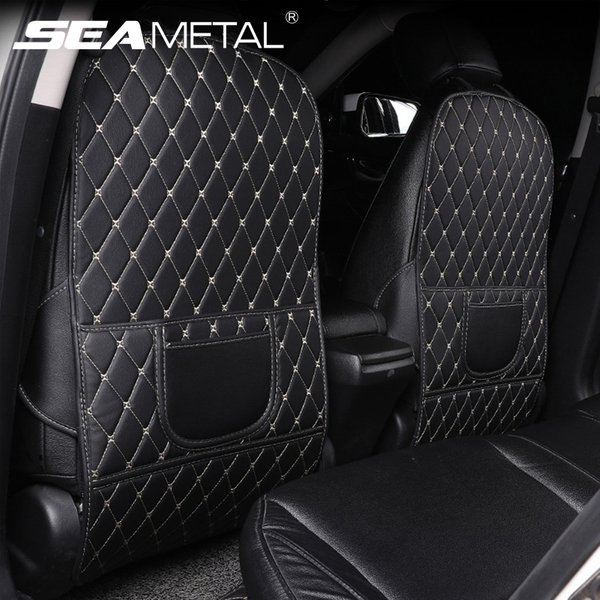 PU Leder Auto Anti-Kick Matten Auto Sitz Zurück Schutz Abdeckung Auto Rücksitz Organizer mit Lagerung Taschen Innen zubehör