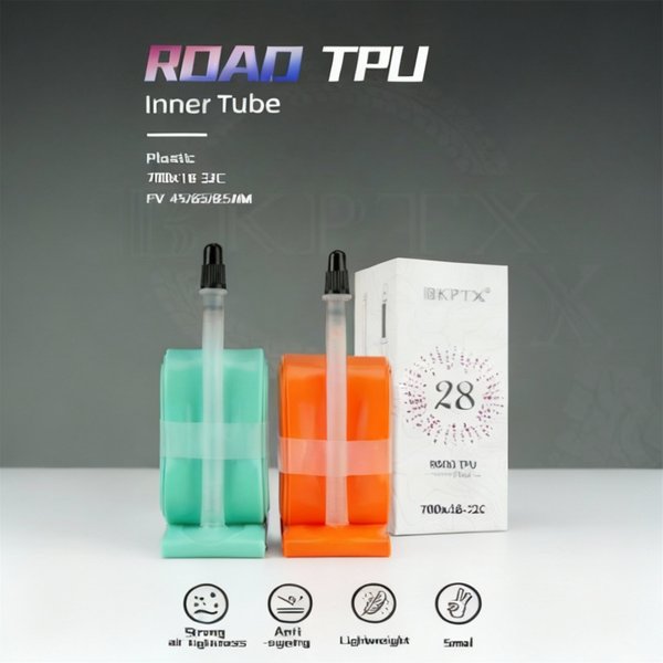 BKPTX 1 pièce/2 pièces Chambre à air de vélo en TPU orange 28g 700X18 25 28 32 Pneu de vélo de route en TPU Longueur 65mm Valve française