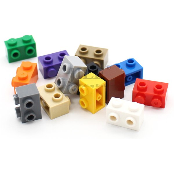 Blocs de Construction MOC 11211, 40 pièces, brique modifiée 1x2 avec goujons sur le côté, Compatible, assemblage de particules, jouets créatifs de Construction