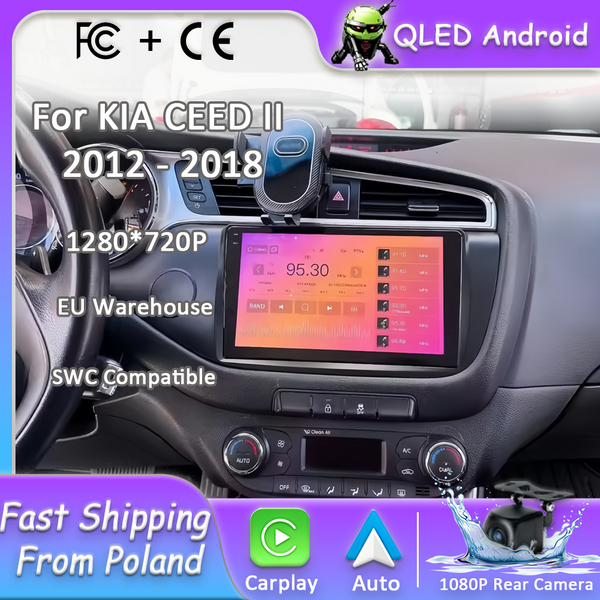 Autoradio für KIA CEED II 2012 - 2018 Android Multimedia Player GPS Navigation QLED Bildschirm Stereo Carplay Android Auto BT WIFI