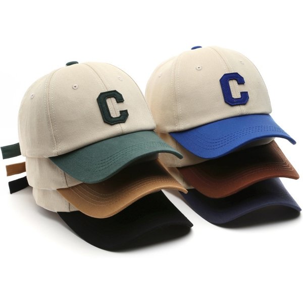 Unisex Cotton Baseball Cap For Women And Men Casual Snapback Hat Fashion Letter C Patch Hat Summer Sun Visors Caps