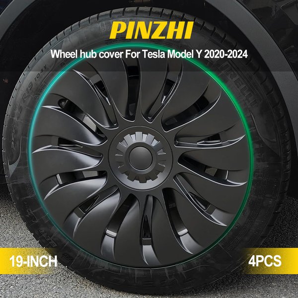 Radnabenkappe 19 Zoll Vollabdeckung Radkappe Carbonfaser Dekorative Autozubehörteile für Tesla Model Y 2021 2022 2023 2024