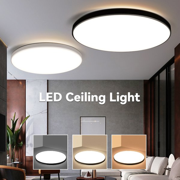 Plafonnier LED Tricolore avec Télécommande, Luminaire Décoratif d'NikModerne, Idéal pour une Chambre à Coucher ou un Salon