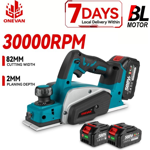 ONEVAN 82MM 30000RPM Bürstenlosen Elektrische Hobel Cordless Router Trimmer Holz Schleifen Schneiden Power Werkzeuge Für Makita Batterie pin