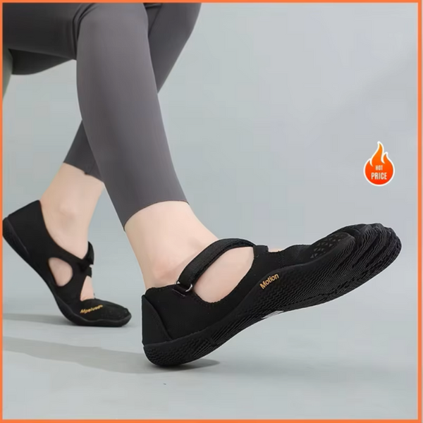 Chaussures à Cinq Doigts pour Femme avec Bride Réglable - Modèle Plat Minimaliste Confortable Pieds Nus pour la Randonnée, Yoga,