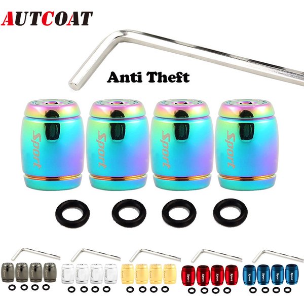 1 jeu de bouchons de valve de pneu antivol, avec joint torique en caoutchouc, couvercles de tige universels pour voitures, suv, vélos et vélos, camions, motos