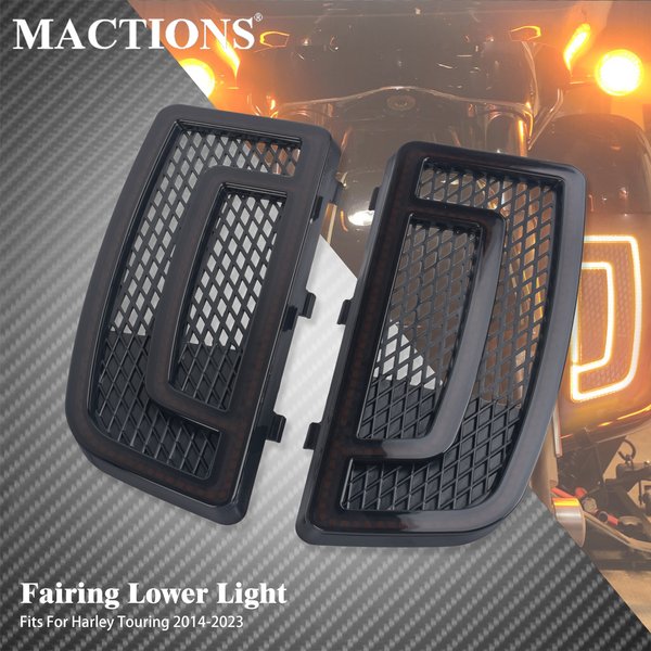 Motorrad Verkleidung Grille LED Blinker Laufende Lichter Lampe Für Harley Touring Road King Electra Street Glide 2014-2023