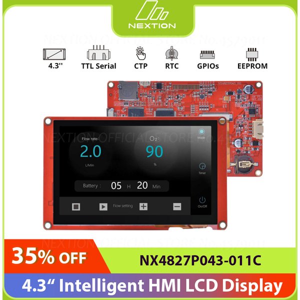 NEXTION NX4827P043-011C 4.3 Inch Capacitive HMI Touch Display LCD-TFT Module RGB 65K Color Screen Panel Without Enclosure