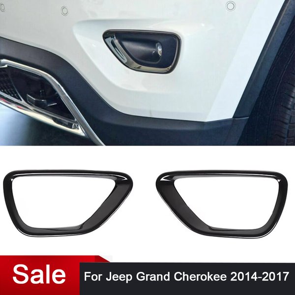 2 szt. Ramka Osłona Lampy Przeciwmgielnej Przedniego Zderzaka Czarna do Jeep Grand Cherokee 2014 2015 2016 2017