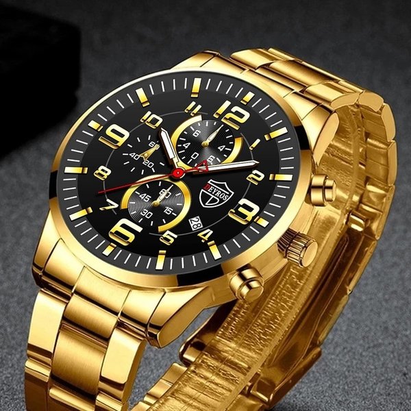 Mode Herren Sport Uhren für Männer Luxus Edelstahl Quarz Armbanduhr Kalender Leuchtende Uhr Mann Business Casual Uhr