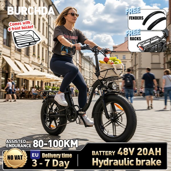 BURCHDA 2026 NEUES R8S(V) Faltbares City-Elektrofahrrad 48V20AH Lithium-Batterie E-Bike 20 Zoll 4.0 Fat Tire Elektrofahrrad für Erwachsene