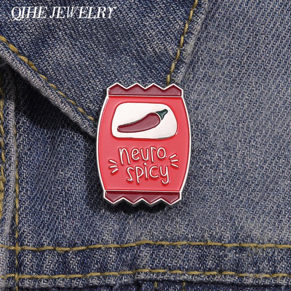 Neuro – broche en paquet de Sauce épicée, épingle en émail, sensibilisation à la santé mentale, accessoires cadeaux personnalisés, pull pour femmes et hommes, bijoux à revers