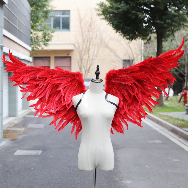 Accessoires de Cosplay de Photographie de Mariage, Grandes Ailes d'Ange Rouge Flamme, Accessoires de Performance