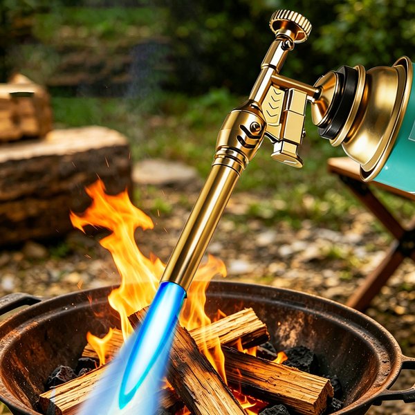 Przenośny palnik spawalniczy na gaz butanowy z dyszą miedzianą odporną na wysokie temperatury do grillowania, lutowania metalu i narzędzi do użytku na zewnątrz.