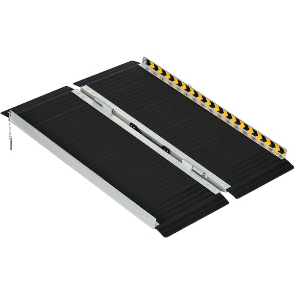 Homcom Klappbare Rollstuhlrampe aus Aluminiumlegierung, 91 cm, Schwarz