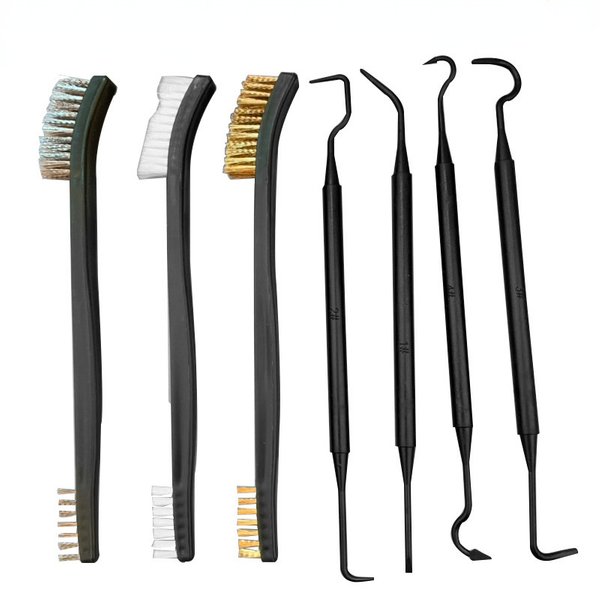 ALLSOME Doppelend-Stahldrahtbürste und Nylon-Pick-Set, universelles Jagdpistolen-Reinigungsset, taktisches Gewehrpistolen-Reinigungswerkzeug
