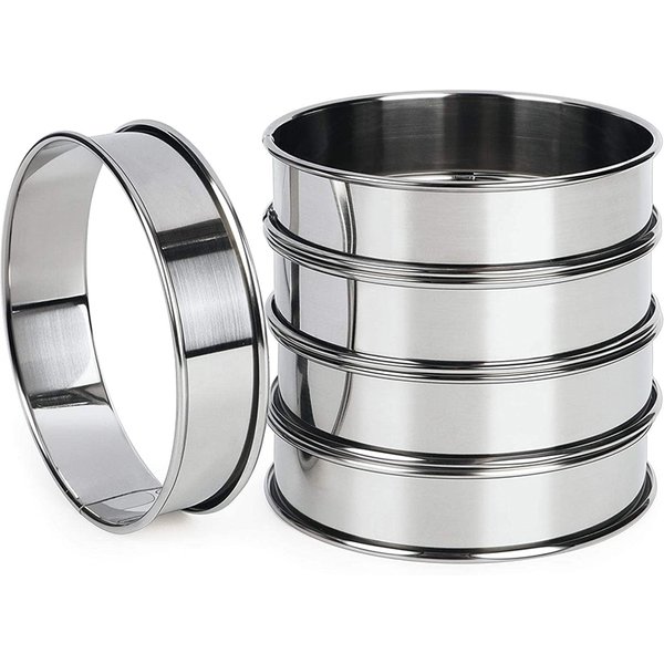 2/3pcs Muffin Tart Rings Double Rolled Tart Ring Stainless Steel Muffin Rings Metal Round Ring Mold for Food Making