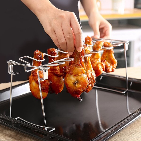 1pc Grill Rack, Edelstahl Rack Huhn Bein Für Ofen, Grill-Tools, Küche Liefert