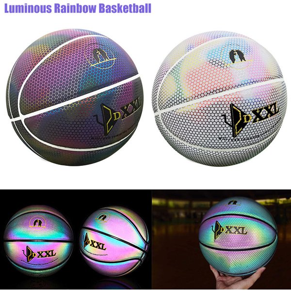 Pu Basketball reflektierende Ball Glühen Basketball Männer Frauen Trainings ball Outdoor Indoor Ball glühenden leuchtenden Basket bol Geschenk