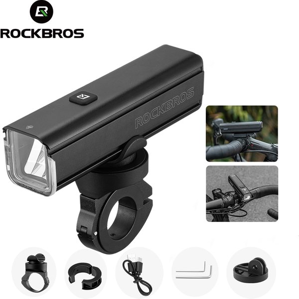 ROCKBROS – lumière de vélo 1000lm 4500mAh, lampe de poche IPX6, feu avant en aluminium, charge de Type C, éclairage de cyclisme sur route et vtt
