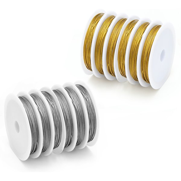 1 Roll Resistant Strong Line 0.3/0.5/0.6mm Stainless Steel Beading Wire Jewelry Cords String for DIY Bracelet Necklace Making