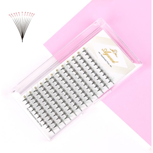 AGUUD Base pointue Promade Fans Extension de cils 3D 5D 6D 7D 8D 10D 12D 14D 16D tige mince pointu Faux vison russe maquillage Cilios