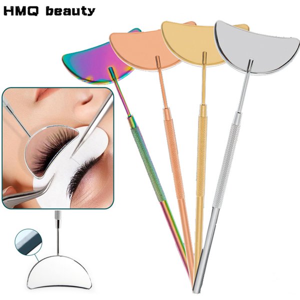 Crescent Eyelash Mirror Magnifying Makeup Mirror Multifunction Beauty Long Handle Checking Lash Extension Supplies Cosmetic Tool